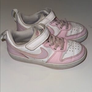 Nike PINK+WHITE Court Borough Low Recraft. GIRLS SIZE 11.5. Used condition.